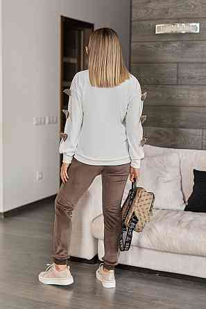 Модний велюровий костюм двійка "Dolce" | Батал Мокко, 54-56 Київ