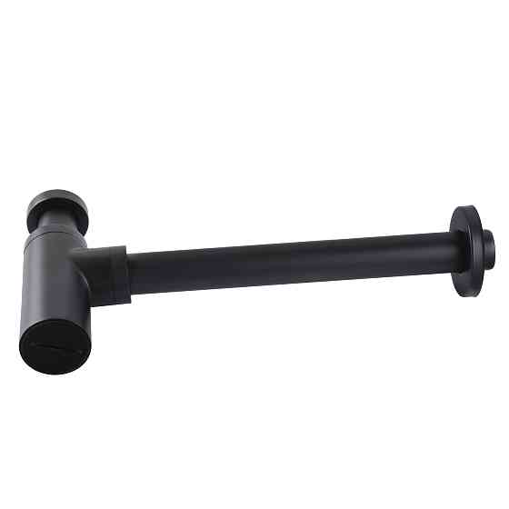 Сифон для раковин циліндричний Globus Lux  GSB-32-125-BB, латунь, 1 1/4″, чорний матовий Луцьк