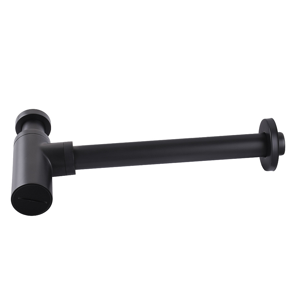 Сифон для раковин циліндричний Globus Lux  GSB-32-125-BB, латунь, 1 1/4″, чорний матовий Луцьк - фото 5