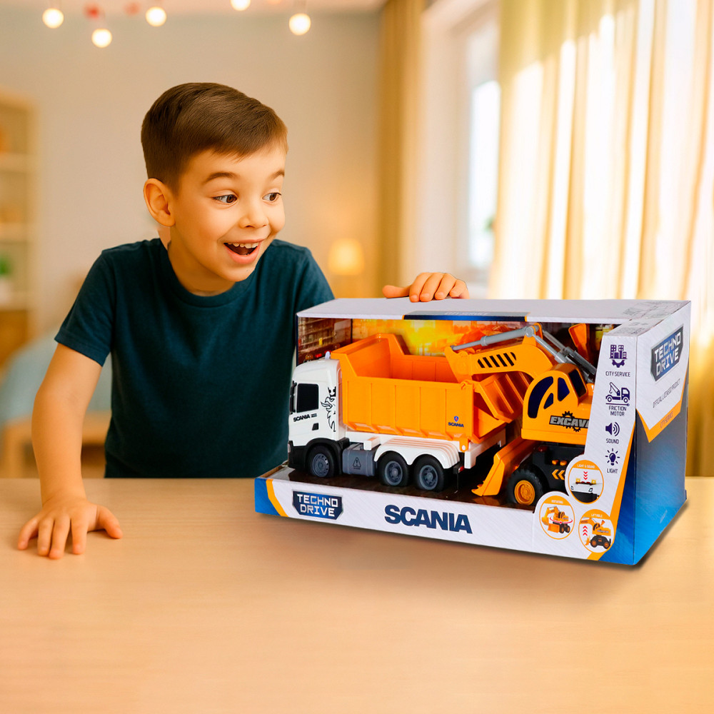 Ігровий набір серії 2 in 1 Truck – Самоскид Scania і екскаватор (світло, звук) Дніпро - фото 5