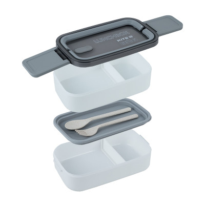 Ланч-бокс детский Kite двойной с наполнением 1400 мл, белый (K23-183-1) Винница - изображение 4