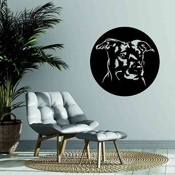 Декоративное настенное Панно «Собака», Декор на стену 70*70 см, Черный Киев