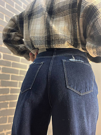 Джинсы женские Its Basic 4107 baggy jeans палаццо широкие от бедра, темно-синий, 34, 34, 70 см, 100  Одесса - изображение 4