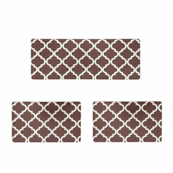 Набор коврики кухонные Lovely Svi 3 шт: 44 x74 x1см - 2 шт и 44 x119 x1см Коричневый Киев - изображение 1