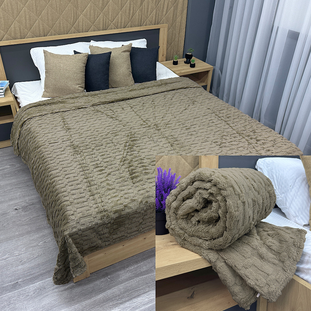 Плед-покривало 200х230 см (+-5см) Тауп (87-239) Київ - фото 1