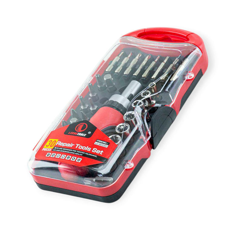 Викрутка з бітами та головками 1/4" 30 шт CrV тріскаточна (футляр) Мукачево - фото 2