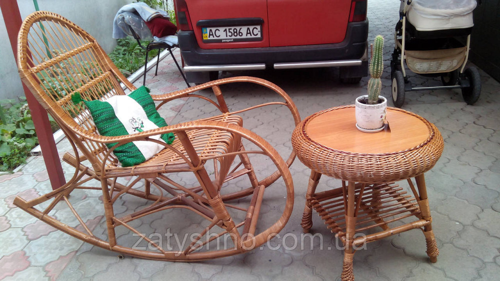 Стол из лозы круглый плетеный журнальный Киев - изображение 6