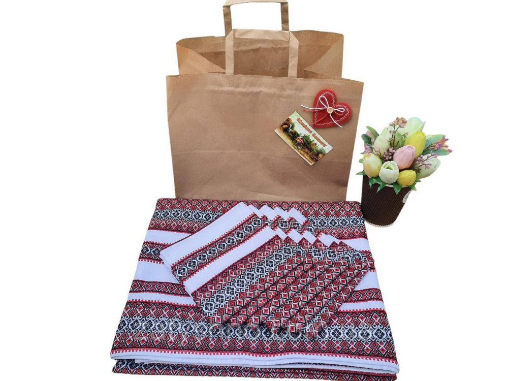 Вышитая  скатерть с салфетками  машинная вышивка 120*140 Киев - изображение 9