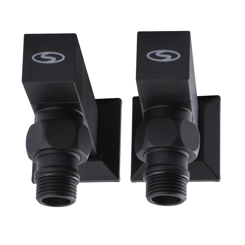 Набір Кран напівобертовий кутовий з американкою SOLOMON LUX 1/2″ CUBE BLACK 8888 (1уп) Тернополь - изображение 3