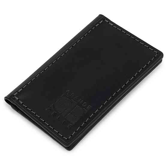 Шкіряний компактний картхолдер Чорний (GRANDE PELLE) Київ