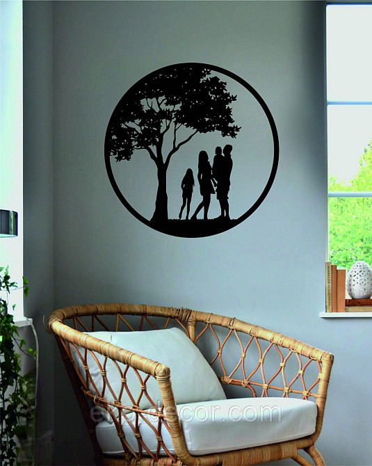 Декоративное настенное Панно «Семья», Декор на стену 90*90 см, Черный Киев - изображение 8