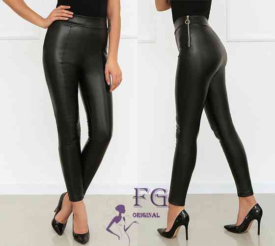 Утеплені трендові шкіряні легінси на флісі Style 46 Київ