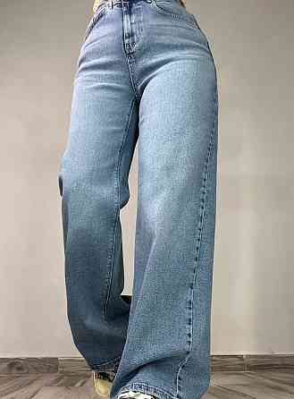 Джинси жіночі Zeo Basic 4742 palazzo jeans висока талія широкі палаццо стрейчеві блакитні, блакитний Одеса