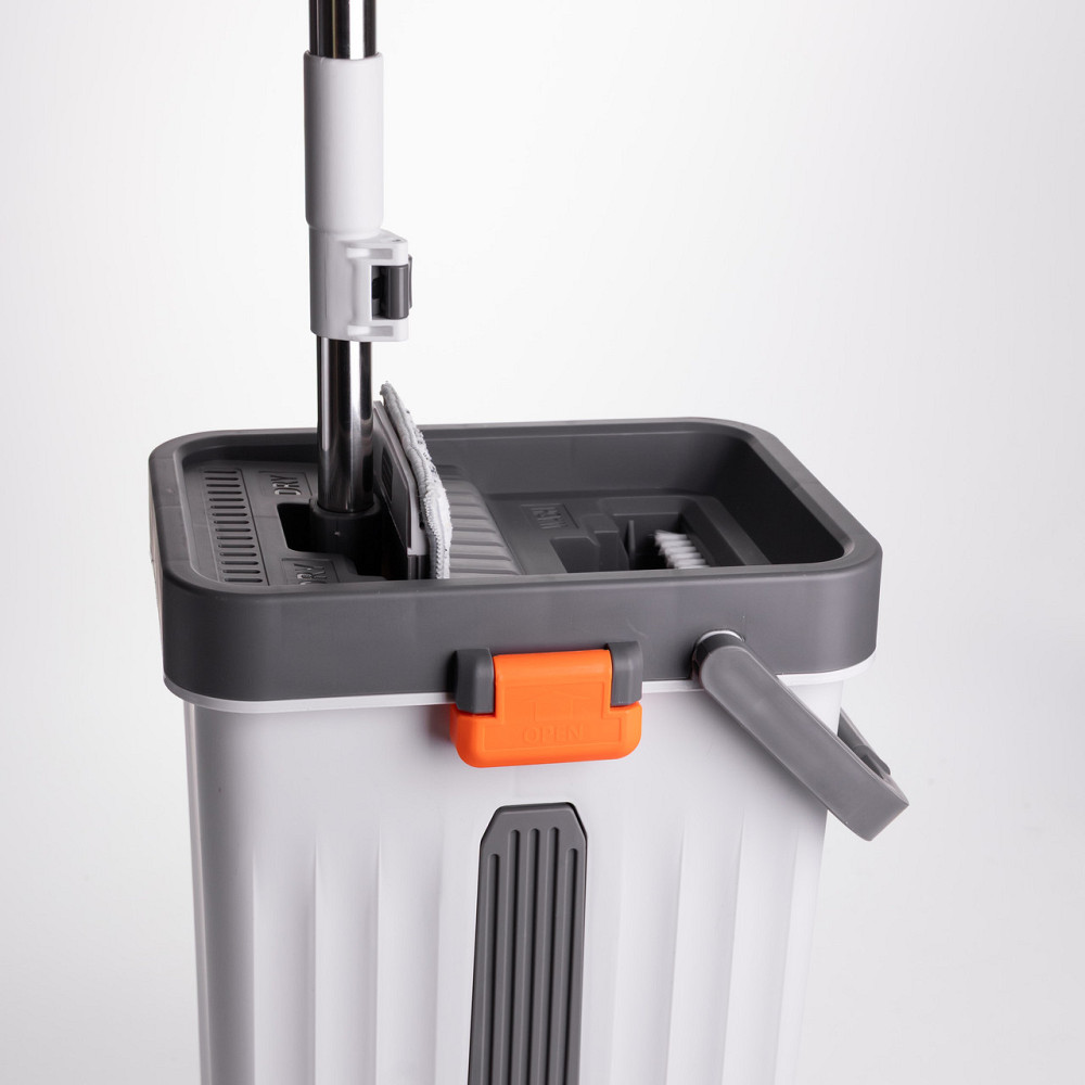 Швабра з відром 14 л для миття підлоги з віджимом плоска насадка з мікрофібри HP-35015-59 Коломия - фото 5