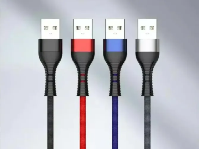 Кабель USB - micro USB 1 м, 2.4 А, алюмінієвий корпус, тканинне обплетення, QX029 Київ - фото 1