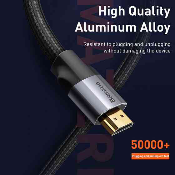 HDMI кабель Baseus CAKSX-E0G з підтримкою FullHD/4K video resolution (Чорний, 5м) Николаев