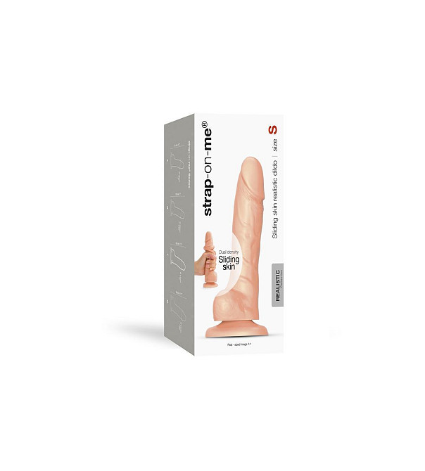 Реалістичний фалоімітатор Strap-On-Me Sliding Skin Realistic Dildo Vanille S, ефект рухливої шкіри Sex Aura Київ - фото 9