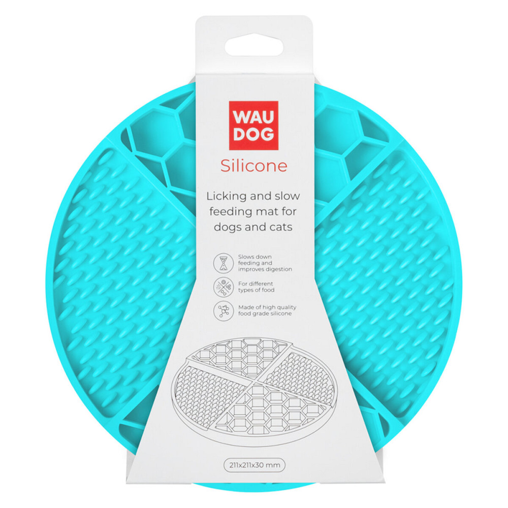 Коврик для слизывания и медленного питания WAUDOG Silicone, 211х211х30 мм, голубой Киев - изображение 2