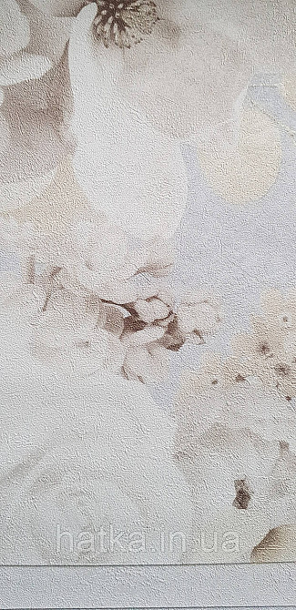 Обои виниловые на флизелине горячего тиснения Sintra Atmosphere цветы розы белые беж серые голубые 512203 Киев - изображение 4