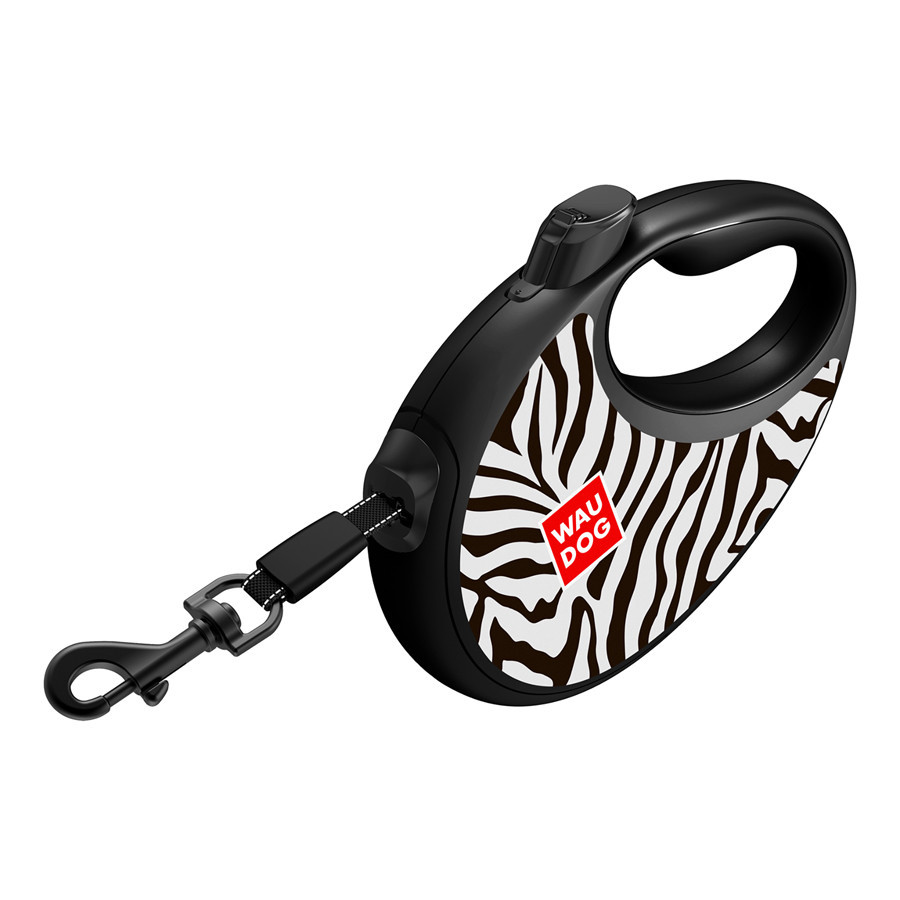 Повідець-рулетка для собак WAUDOG R-leash з контейнером для пакетів, малюнок "Зебра", світловідбивна стрічка, S, до 12 кг, 3 м Київ - фото 4