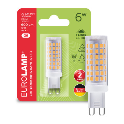 Лампочка Eurolamp LED G9 6W 600Lm 3000K (LED-G9-0630(220)) Винница - изображение 2