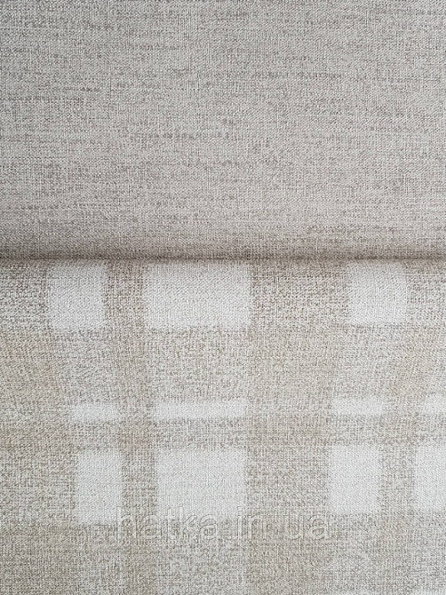 Шпалери вінілові на флізелін гарячого тиснення Marburg Natural vibes метрові клітка під рогожку коричневі Київ - фото 4