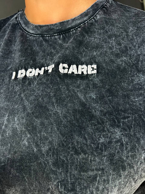 Футболка женская Coast Moda 4351 вареная тай дай с вышивкой оверсайз графит, графит, S-M Киев - изображение 13