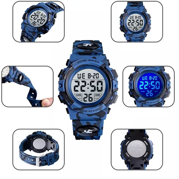 Детские спортивные наручные часы Skmei Kids 1548 (Темно-синий камуфляж) Винница - изображение 5