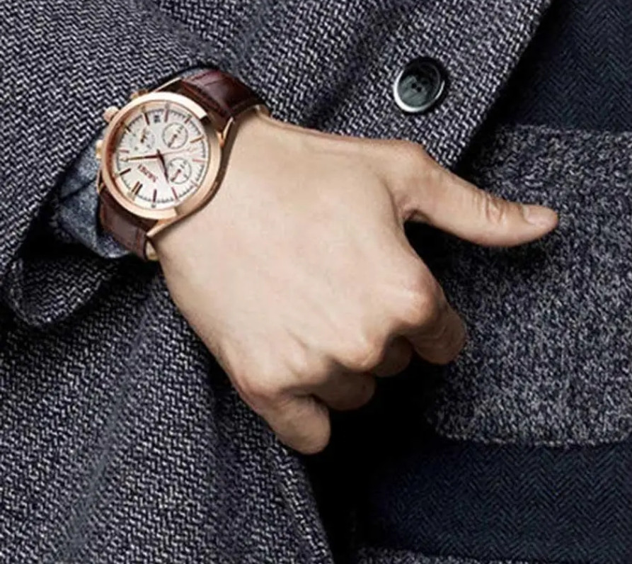 Чоловічий годинник Skmei Prestige 9127 класичний Коричневий Вінниця - фото 7