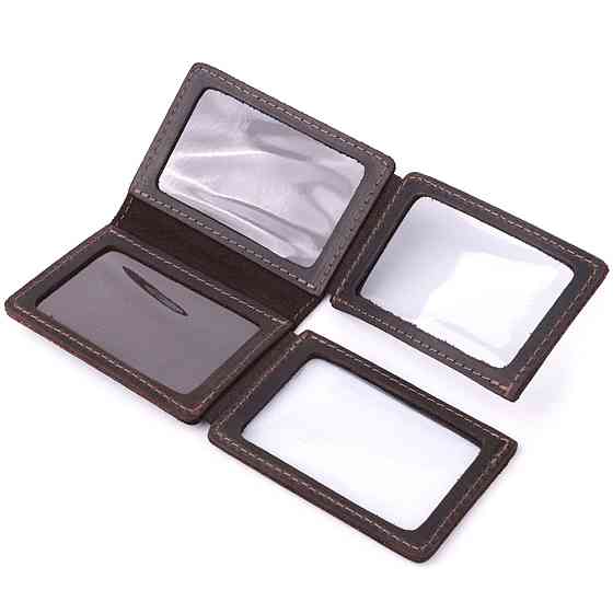 Стильная обложка на автодокументы в винтажной коже GRANDE PELLE 22873 Темно-коричневая Киев