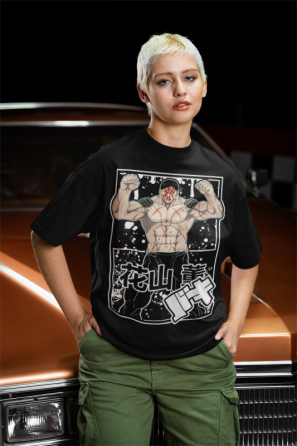 Футболка для мальчика аниме Баки Грапплер Аниме Гифт оверсайз (рост от 165 до 180 ) Черний AnimeJ0616m Днепр