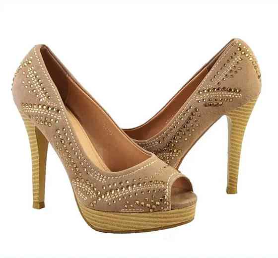 Жіночі Бежеві Туфлі на Каблуку Шпильке Замшеві Модельні (розміри: 36,37,38,39,40,41) — 37-3 Дніпро