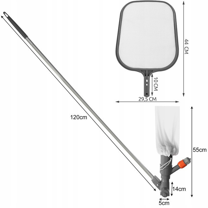 Набір для чищення басейну телескопічна палиця з 2 насадками Bigstren (21024) Нововолинськ - фото 10