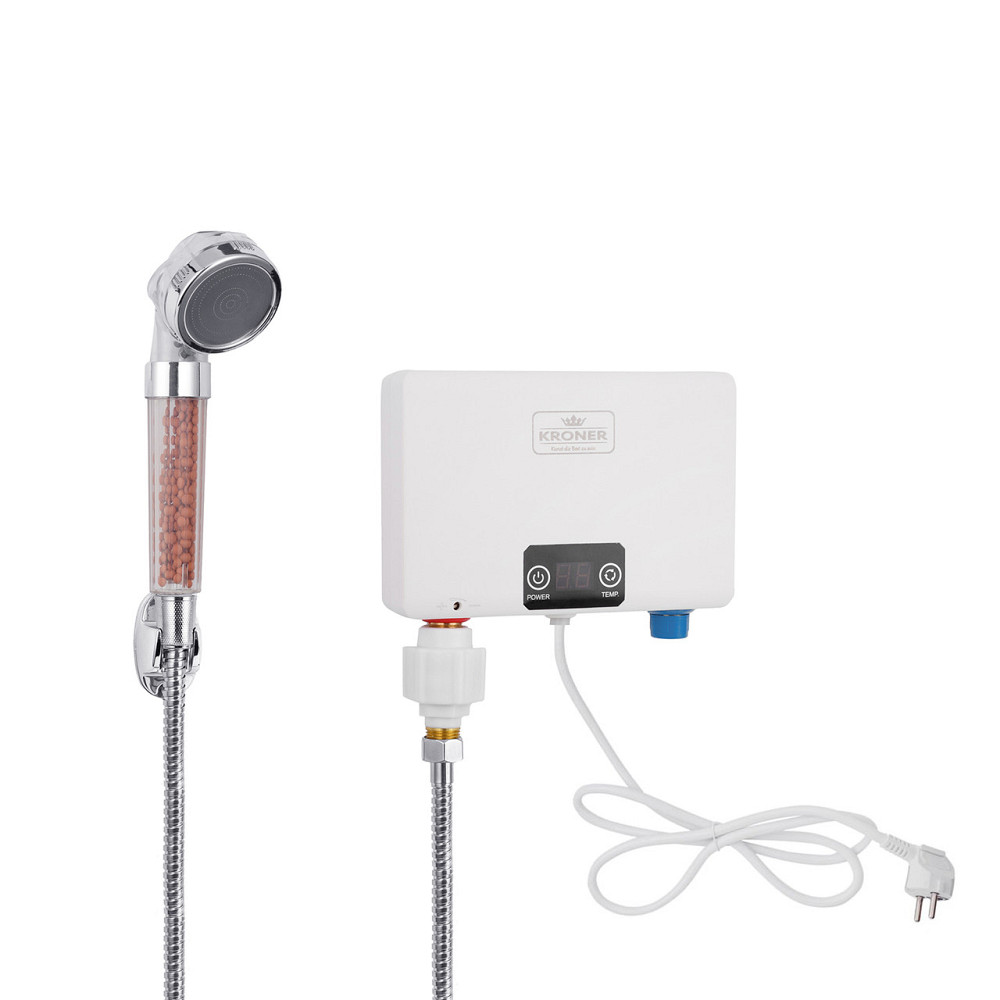 Проточний водонагрівач для душу Kroner KRM Volt - CW200WMDS з дисплеєм Київ - фото 1