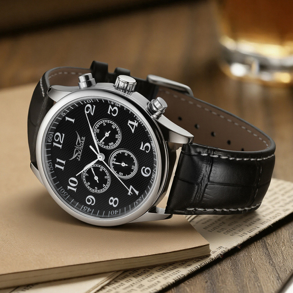 Часы мужские механические Jaragar Elite Pure Silver (2 ремешка) Винница - изображение 5