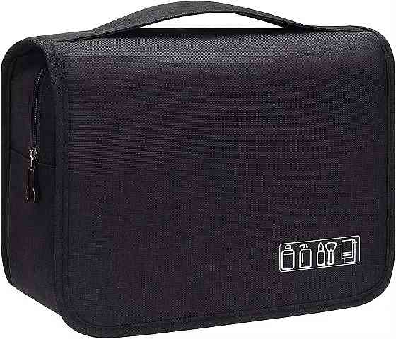 Косметичка з підвісним гачком дорожня для ванної, чорна Кам'янець-Подільський