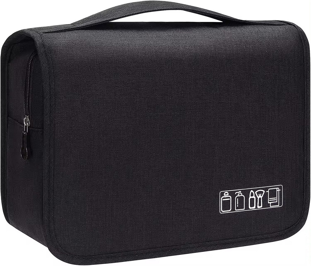 Косметичка с подвесным крючком дорожная для ванной, черная Каменец-Подольский - изображение 1