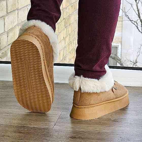 Зимові жіночі Уги Руді Чобітки з Хутром Теплі Коричневі (розміри: 36,37,38,39,40,41) Дніпро