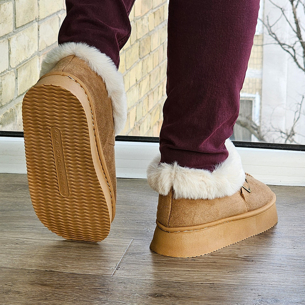 Зимові жіночі Уги Руді Чобітки з Хутром Теплі Коричневі (розміри: 36,37,38,39,40,41) Дніпро - фото 4