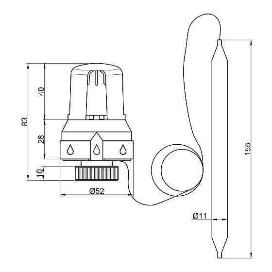Термоголовка Icma 30х1,5 с выносным датчиком №992 Киев