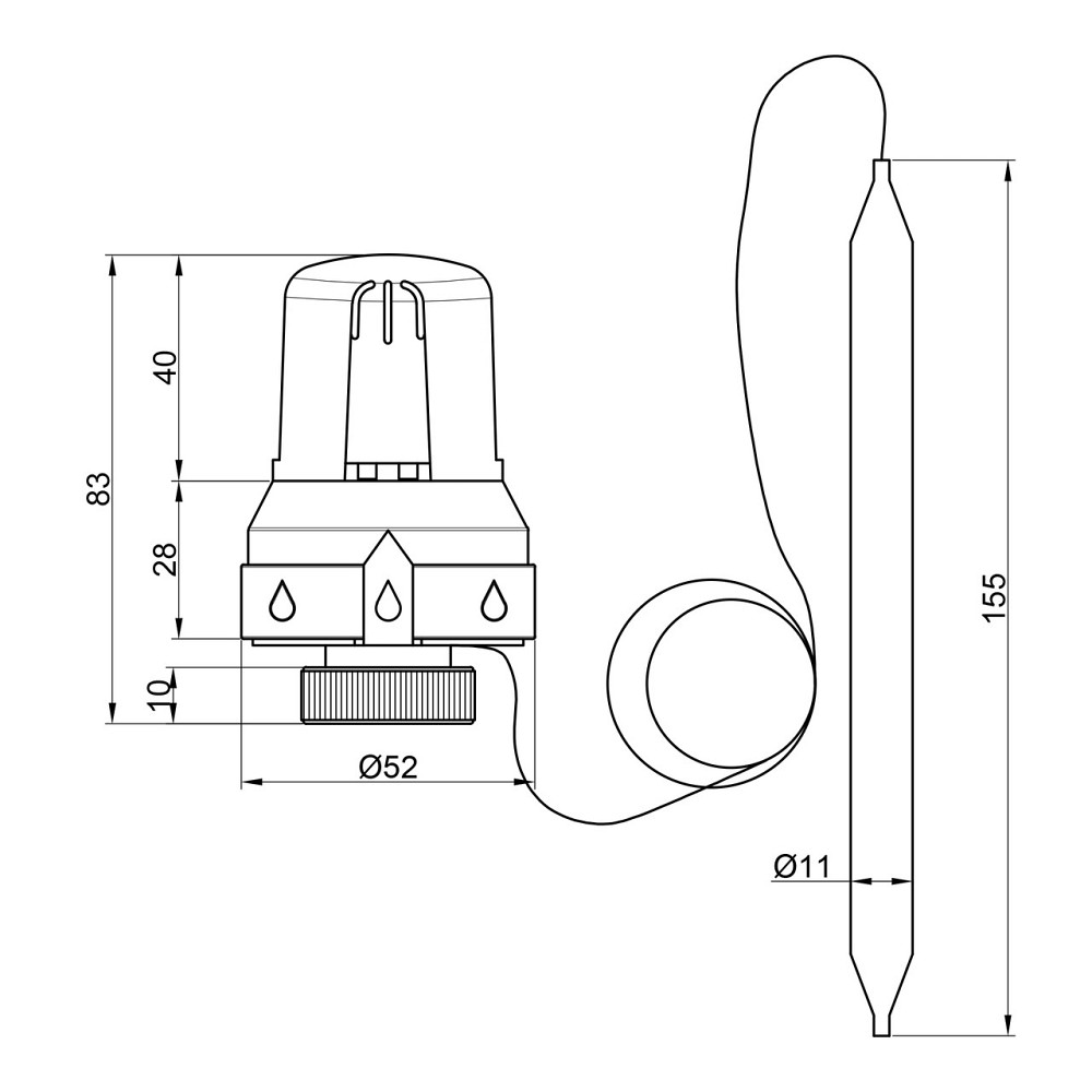 Термоголовка Icma 30х1,5 с выносным датчиком №992 Киев - изображение 2