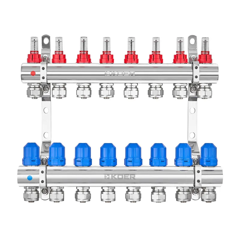 Коллекторный блок с расходомерами и евроконусами Koer KR.1210-8 - 1