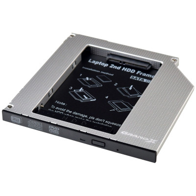 Фрейм-перехідник Grand-X HDD 2.5&apos;&apos; to notebook 9.5 mm ODD SATA3 (HDC-26) Вінниця - фото 1