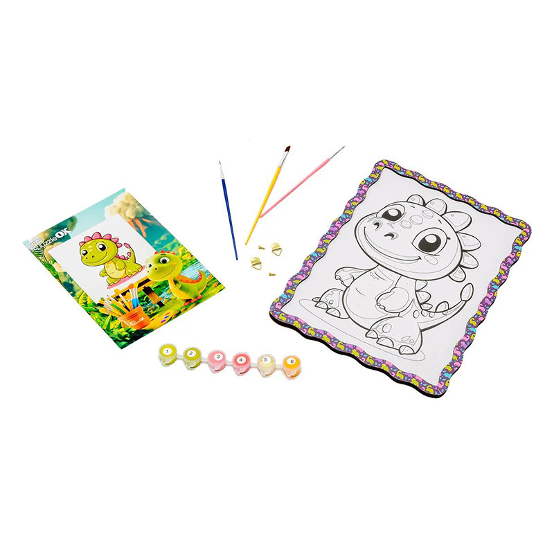 Дитячий набір для розпису по дереву "Динозаврик" Puz-22946 формат А4 Вінниця - фото 3