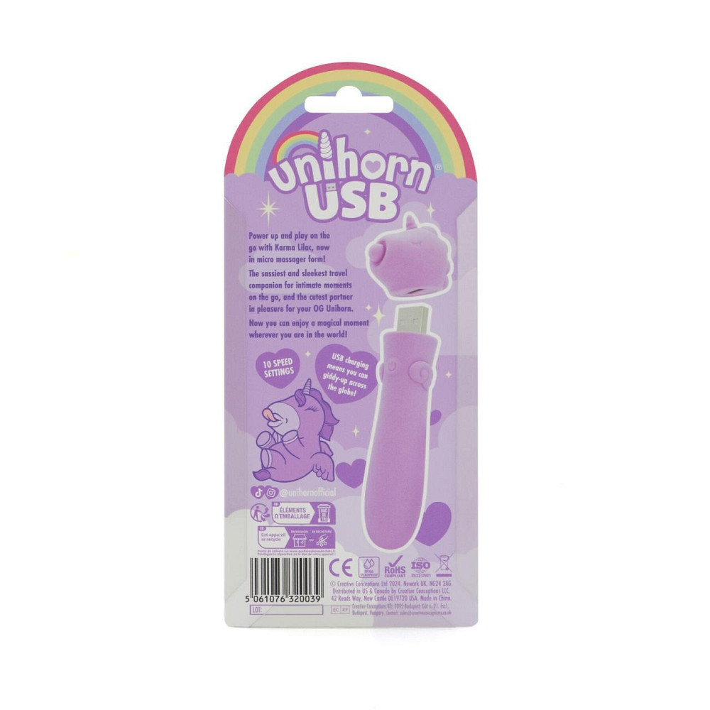 Вібратор-єдиноріжка Unihorn USB Bullet – Karma Lilac, віброкуля, USB-зарядка, 10 режимів Sex Aura Київ - фото 5