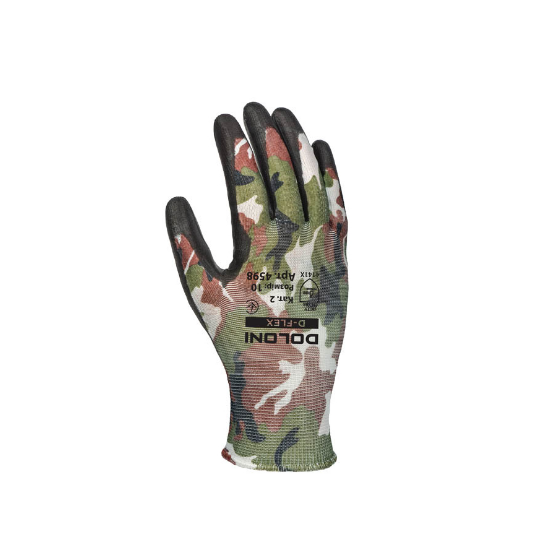 Рукавички 4598 трикотаж PU-покриття неповний облив р.10(XL) мілітарі D-FLEX ДКГ Житомир
