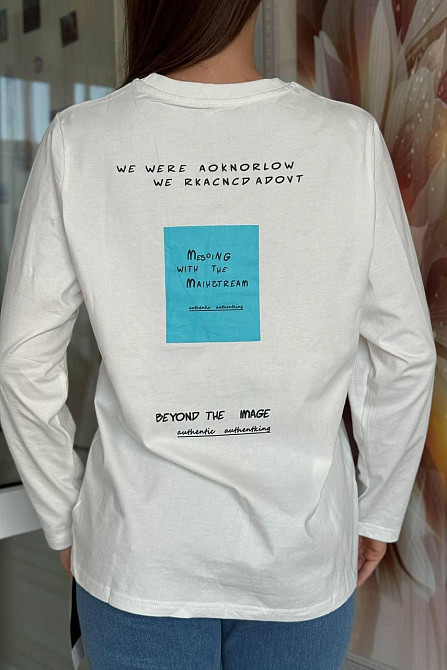 Жіночий стильний зручний лонгслів кулір-турецька бавовна Білий Одеса - фото 2