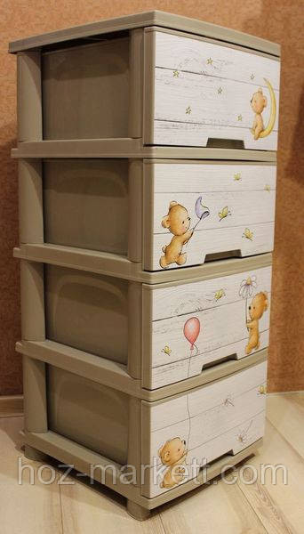 Комод пластиковий "Ведмедики" беж Алеана Харків - фото 5