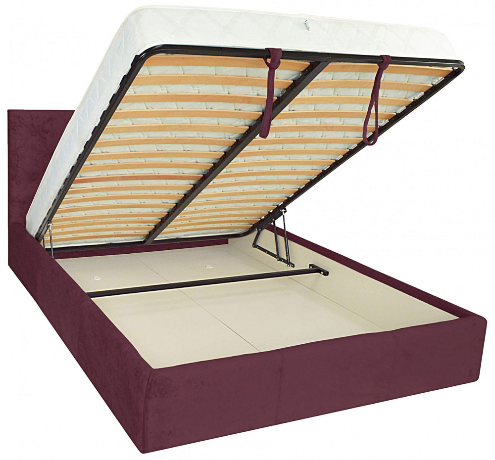Кровать Bristol VIP 120 х 190 см Алексис Bordo 07 С дополнительной металлической цельносварной рамой Бордовый Днепр - изображение 11