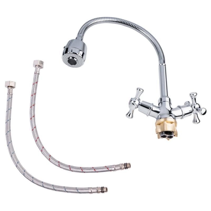 Змішувач для кухні Lidz (CRM) 75 21 271F-4 з гнучким (рефлекторним) виливом Київ - фото 6